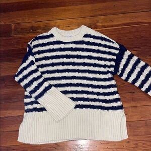 Madewell Navy and Cream Striped Sweater